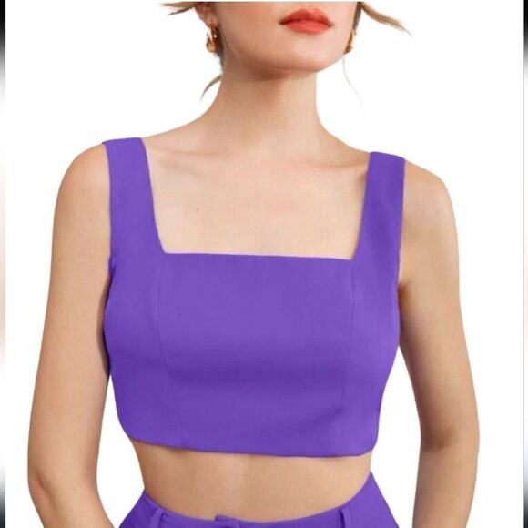 TAILORED Cropped Corset Top Purple Lilac Size Small* - Picture 1 of 6